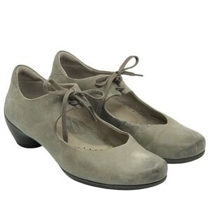 ECCO DISTRESSED GREY LEATHER MARYJANE